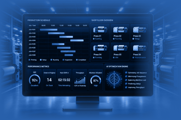 AI Print Production Scheduling & Floor Optimization Software Development (Reduce Changeovers, Eliminate Delays & Streamline Workflow)