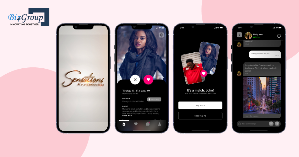 Dating and networking platform Sensations for personal and professional connections