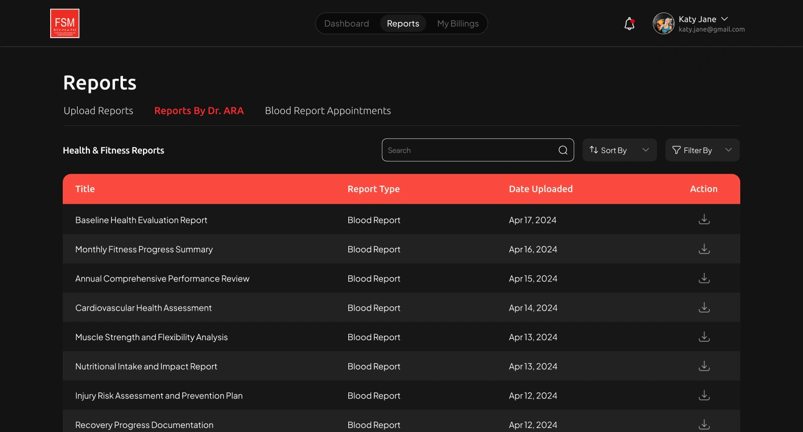 dr-ara-health-reports-list-screen